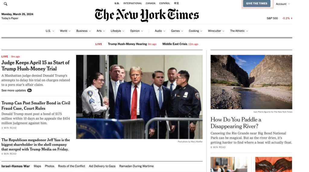 We made it above the fold of the NYT